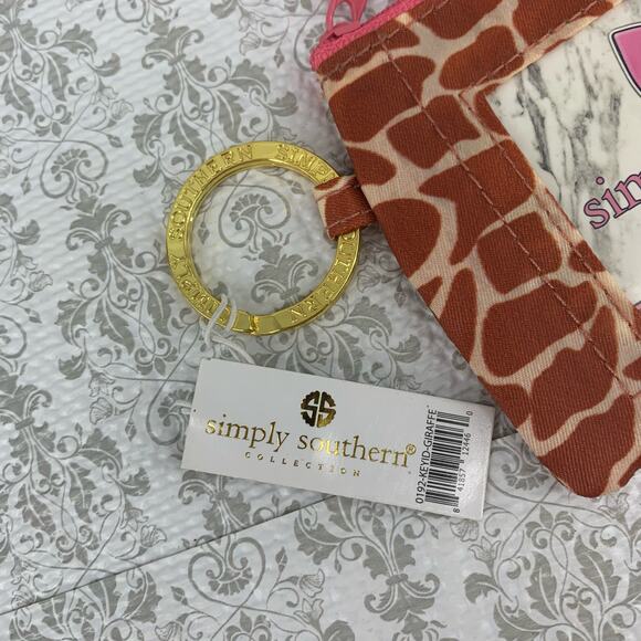Simply Southern ID Wallet Keychain Brown Giraffe Print Cute BOHO NWT - Picture 2 of 9